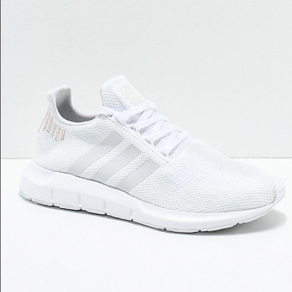 White Rose Gold Adidas Shoes